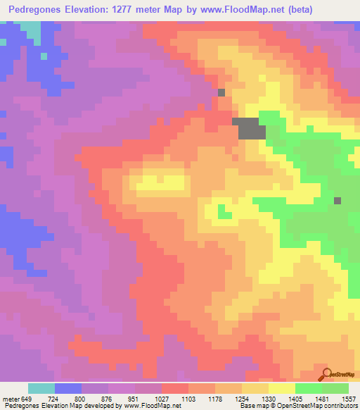 Pedregones,Dominican Republic Elevation Map