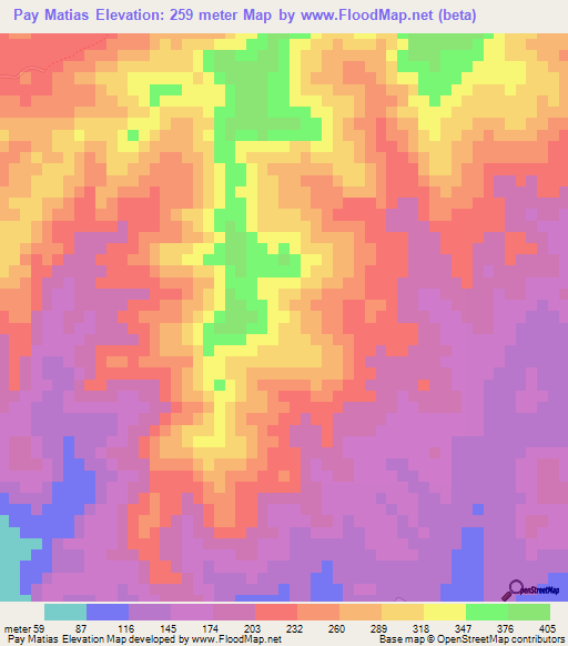 Pay Matias,Dominican Republic Elevation Map