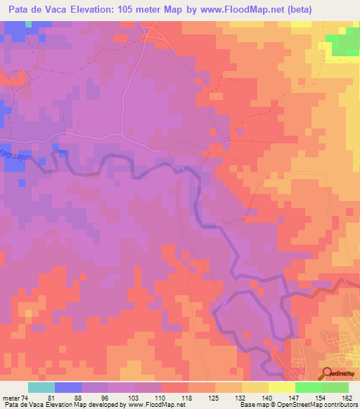 Pata de Vaca,Dominican Republic Elevation Map