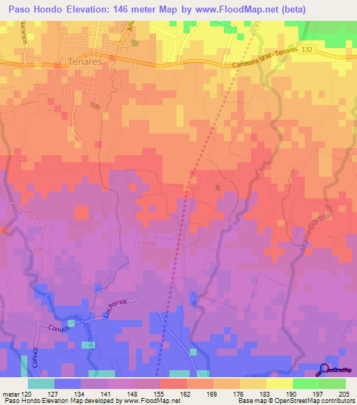 Paso Hondo,Dominican Republic Elevation Map