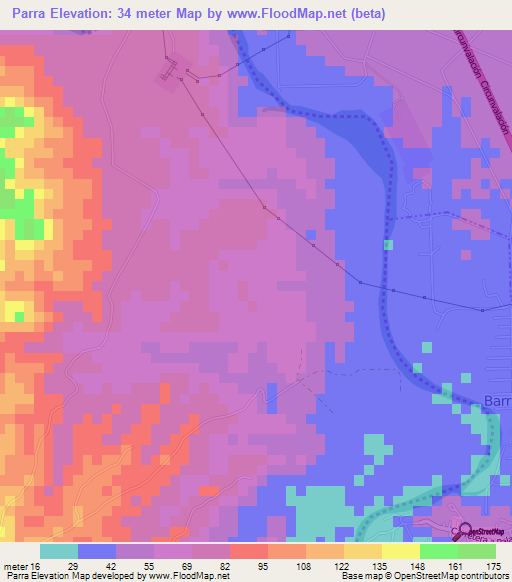 Parra,Dominican Republic Elevation Map