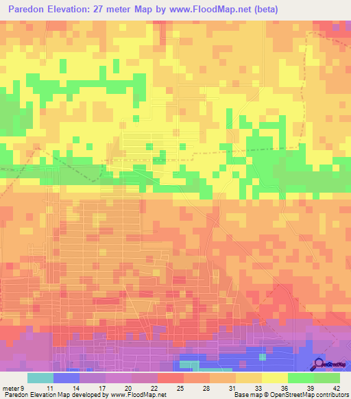 Paredon,Dominican Republic Elevation Map