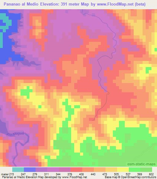 Pananao al Medio,Dominican Republic Elevation Map