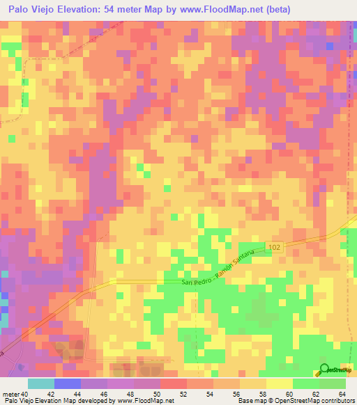 Palo Viejo,Dominican Republic Elevation Map