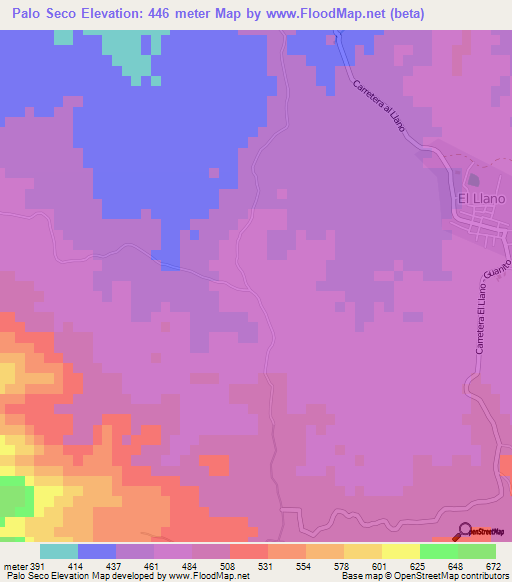 Palo Seco,Dominican Republic Elevation Map