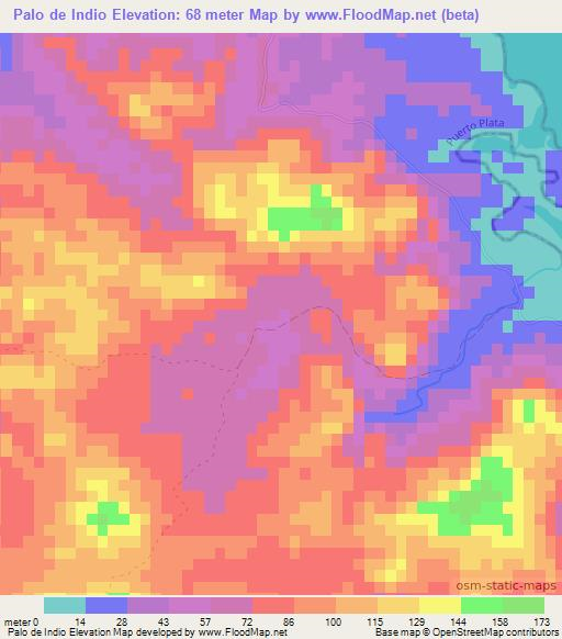 Palo de Indio,Dominican Republic Elevation Map