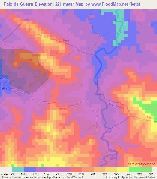 Palo de Guerra,Dominican Republic Elevation Map