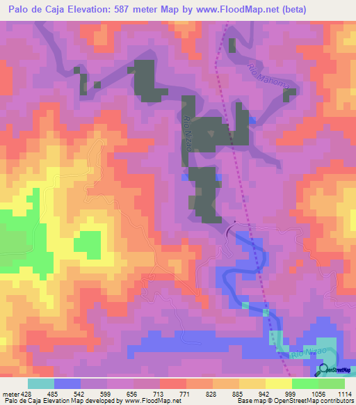 Palo de Caja,Dominican Republic Elevation Map