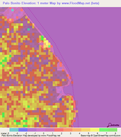 Palo Bonito,Dominican Republic Elevation Map