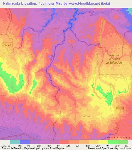 Palmasola,Dominican Republic Elevation Map