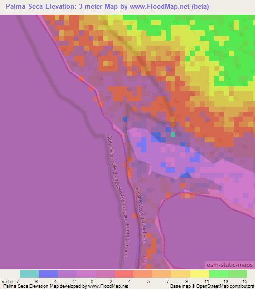 Palma Seca,Dominican Republic Elevation Map