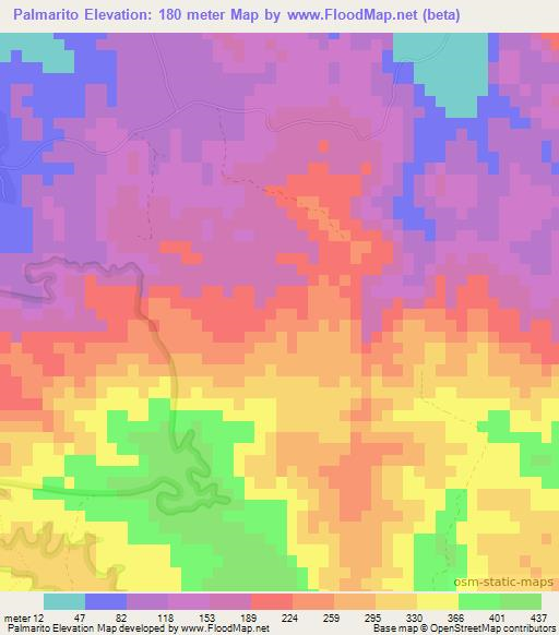 Palmarito,Dominican Republic Elevation Map