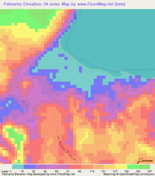 Palmarito,Dominican Republic Elevation Map