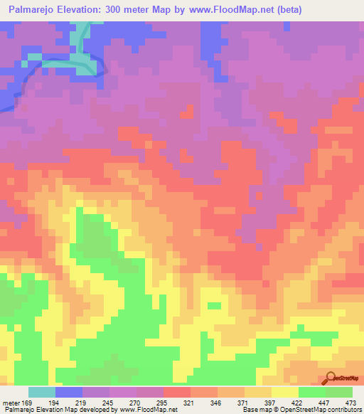 Palmarejo,Dominican Republic Elevation Map