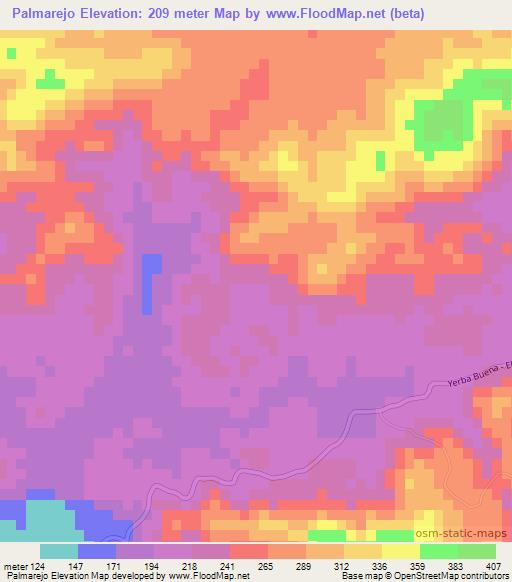 Palmarejo,Dominican Republic Elevation Map