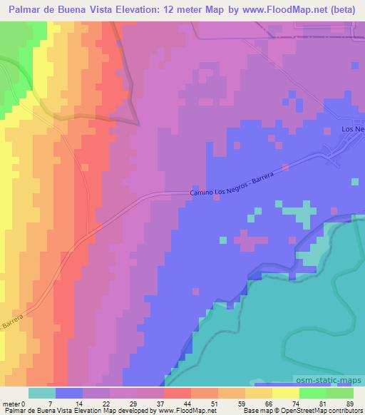 Palmar de Buena Vista,Dominican Republic Elevation Map