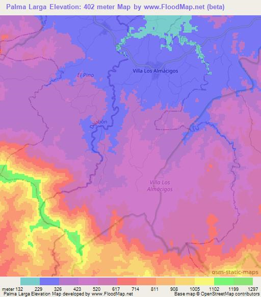 Palma Larga,Dominican Republic Elevation Map