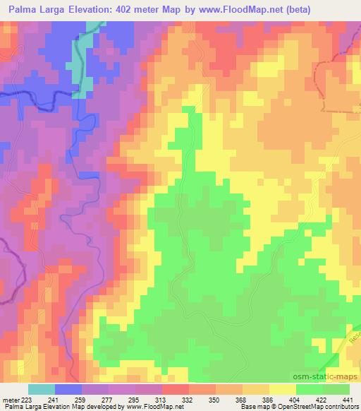 Palma Larga,Dominican Republic Elevation Map