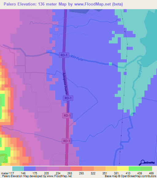 Palero,Dominican Republic Elevation Map