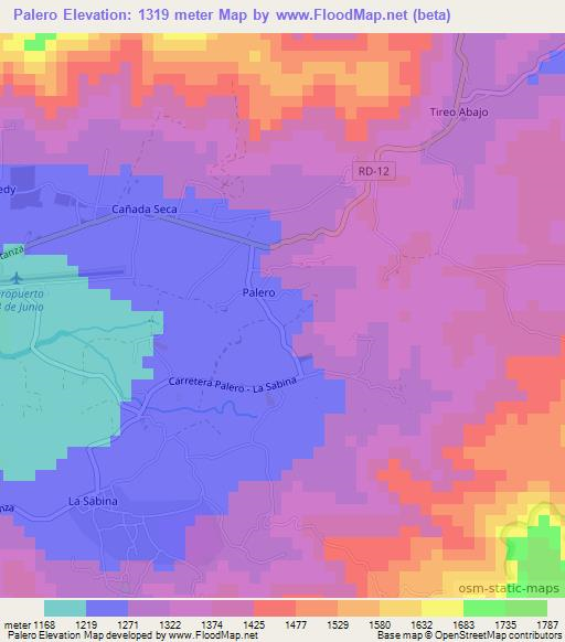 Palero,Dominican Republic Elevation Map