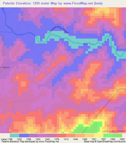 Palerito,Dominican Republic Elevation Map