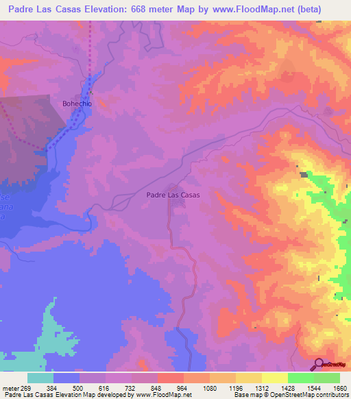 Padre Las Casas,Dominican Republic Elevation Map