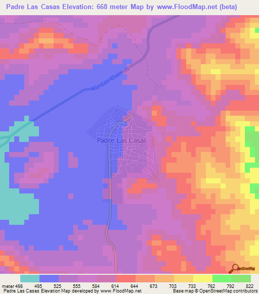 Padre Las Casas,Dominican Republic Elevation Map