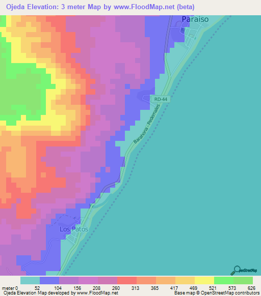 Ojeda,Dominican Republic Elevation Map