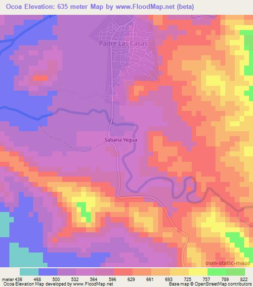 Ocoa,Dominican Republic Elevation Map