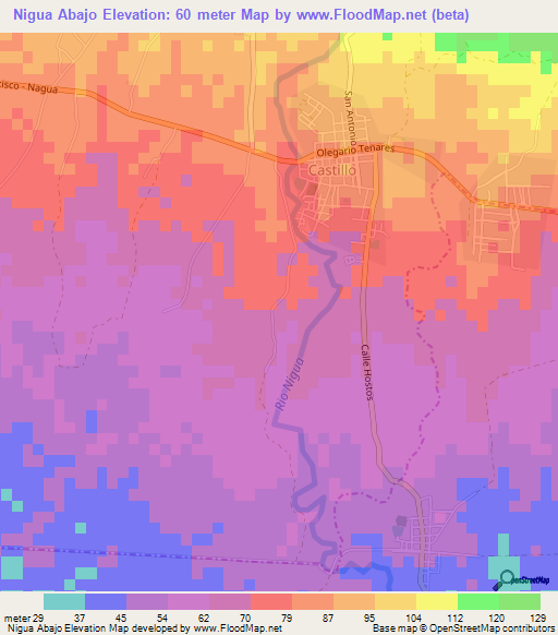 Nigua Abajo,Dominican Republic Elevation Map