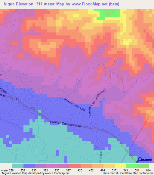 Nigua,Dominican Republic Elevation Map