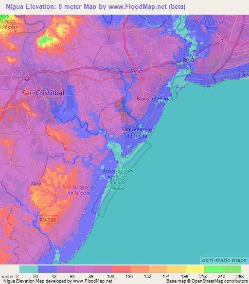 Nigua,Dominican Republic Elevation Map