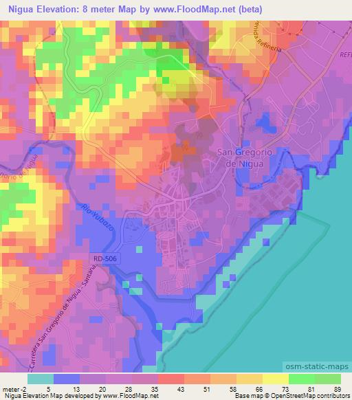 Nigua,Dominican Republic Elevation Map