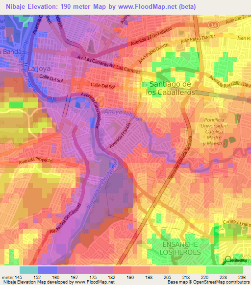 Nibaje,Dominican Republic Elevation Map