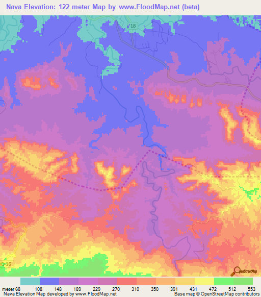 Nava,Dominican Republic Elevation Map