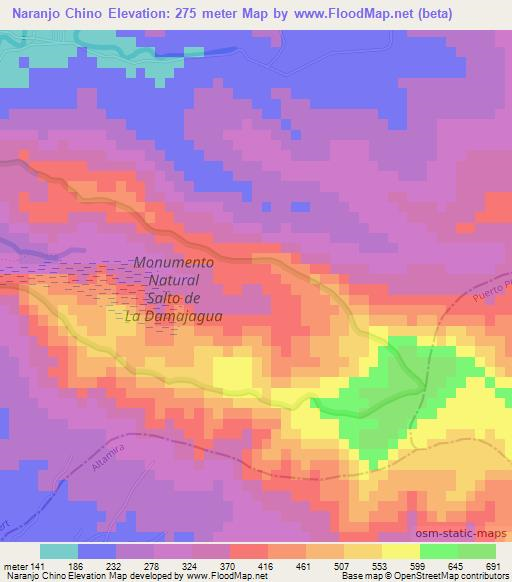 Naranjo Chino,Dominican Republic Elevation Map