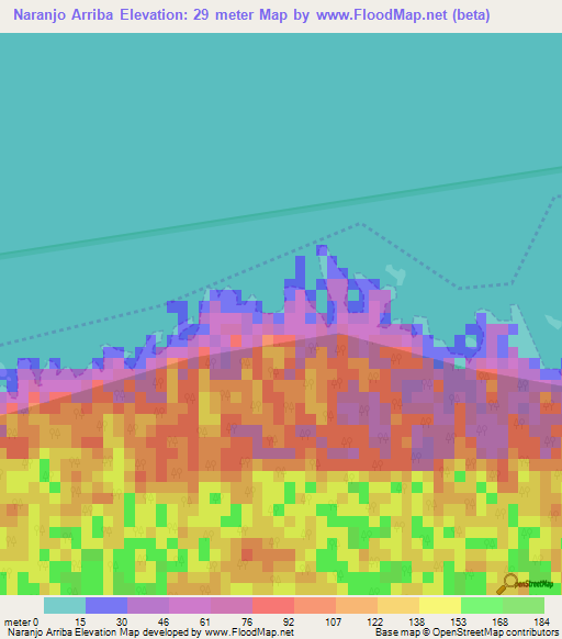 Naranjo Arriba,Dominican Republic Elevation Map