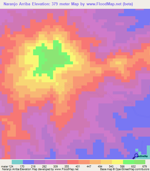 Naranjo Arriba,Dominican Republic Elevation Map