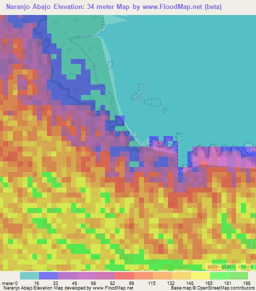 Naranjo Abajo,Dominican Republic Elevation Map