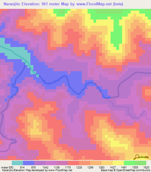 Naranjito,Dominican Republic Elevation Map