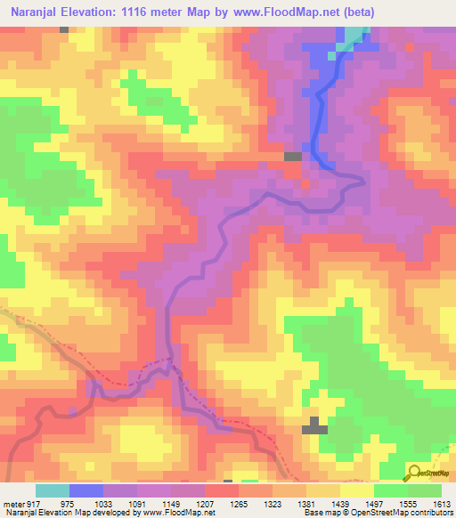 Naranjal,Dominican Republic Elevation Map