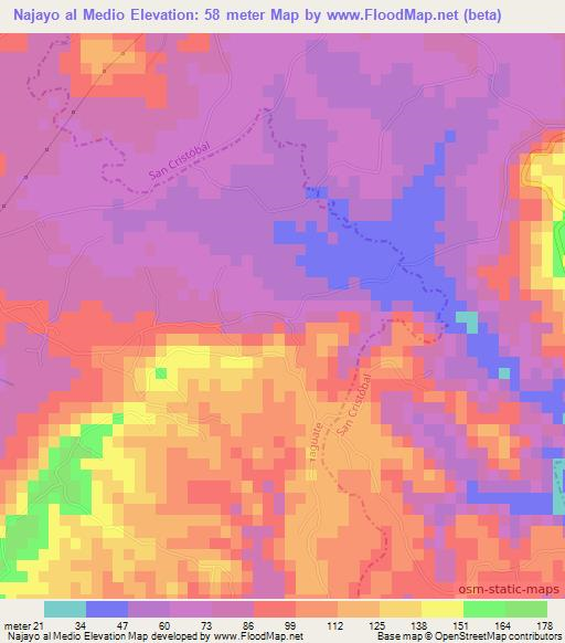 Najayo al Medio,Dominican Republic Elevation Map