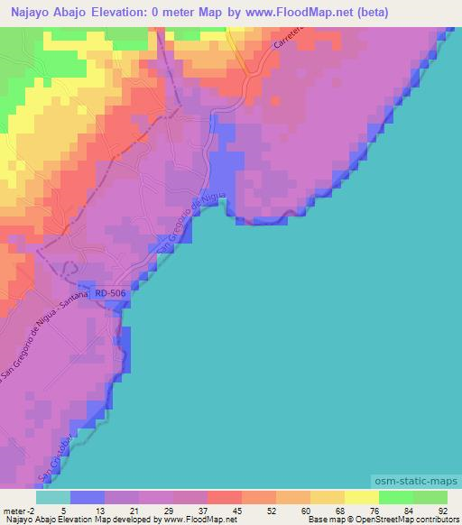 Najayo Abajo,Dominican Republic Elevation Map