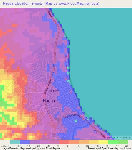 Nagua,Dominican Republic Elevation Map