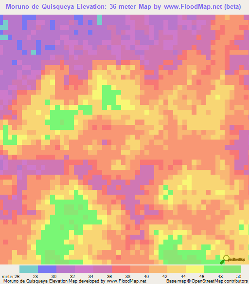 Moruno de Quisqueya,Dominican Republic Elevation Map