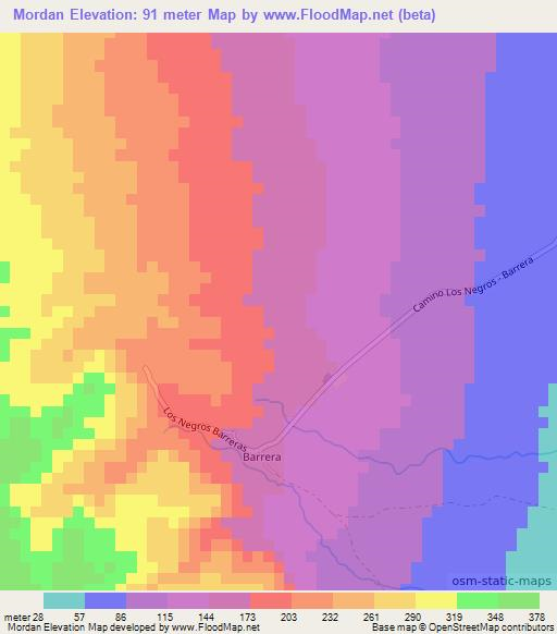 Mordan,Dominican Republic Elevation Map