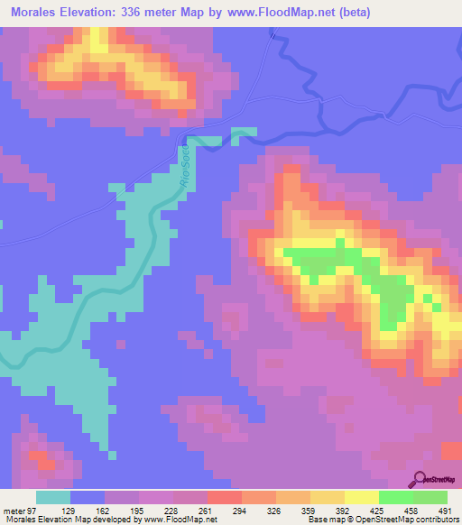 Morales,Dominican Republic Elevation Map