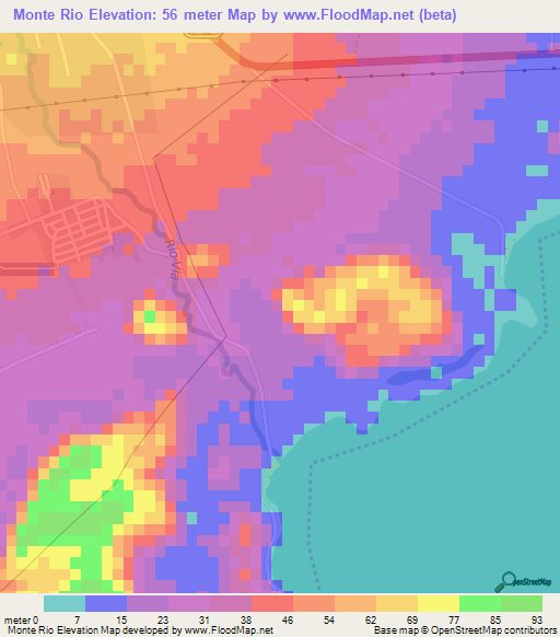 Elevation of Monte Rio,Dominican Republic Elevation Map, Topography ...