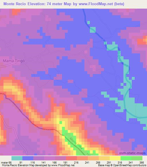 Monte Recio,Dominican Republic Elevation Map