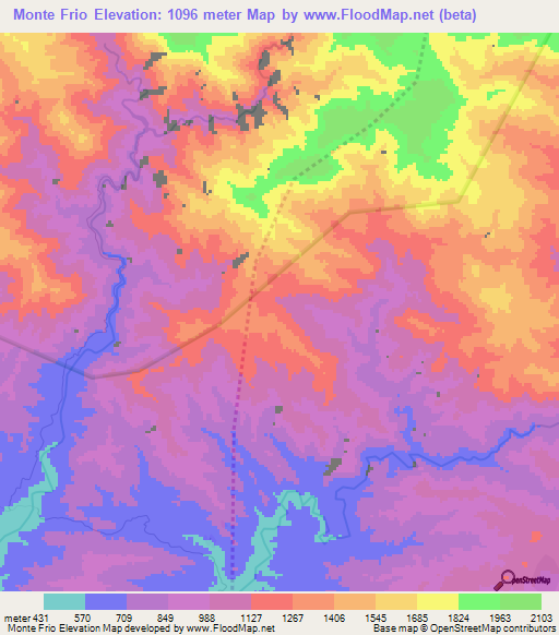 Monte Frio,Dominican Republic Elevation Map